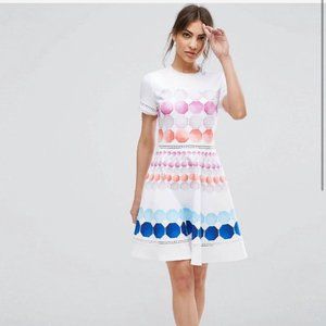 Ted Baker Myley Marina Mosaic Dress size 1 Skater
